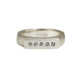 Channel Ring in Textured Silver with Grey Diamonds