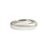 High Domed Ring in Brushed Silver Ring With Grey Diamond