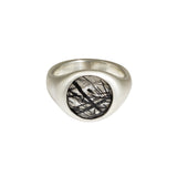 Tourmalinated Quartz Ring in Brushed Silver