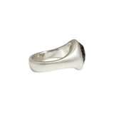 Tourmalinated Quartz Ring in Brushed Silver