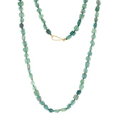 Geometric Faceted Fluorite Bead Necklace with 18k Gold Beads and Clasp