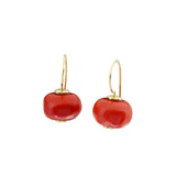 Lantern Coral Earrings in 18k Yellow Gold