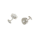 Circle Cuff Links in Silver with Freshwater Pearls