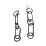 Long Chain Glass Earrings (Gray)