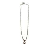 Dark Pearl Necklace in Oxidized Silver