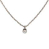 Dark Pearl Necklace in Oxidized Silver