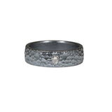 Second Skin Ring in Oxidized Silver with 3mm Natural White Diamond