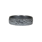 Second Skin Ring in Oxidized Silver with 3mm Natural White Diamond