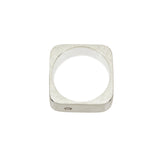 Square Peg Ring in Brushed Silver with 2.6mm Diamond
