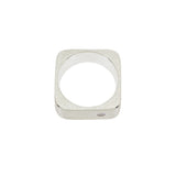 Square Peg Ring in Brushed Silver with 2.6mm Diamond