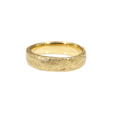 5mm Half Round Silk Textured Ring in 18k Yellow Gold