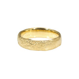 5mm Half Round Silk Textured Ring in 18k Yellow Gold