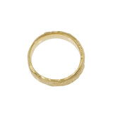 5mm Half Round Silk Textured Ring in 18k Yellow Gold