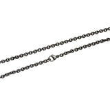 Rough Diamond Bar and Cable Chain Necklace in Oxidized Silver