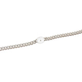Salt and Pepper Diamond ID Style Curb Chain Bracelet