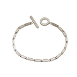 Box Link Chain Bracelet in Brushed Silver