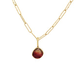 Organic Shaped Pink Tourmaline Pendant in 18k Yellow Gold