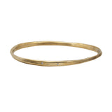 Oval Hammered Twist Bangle in Yellow Bronze with (5) Lab White Diamonds
