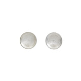 Small Perforated Disc Post Earrings in Silver