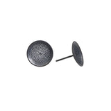 Small Perforated Disc Dangle Earrings in Oxidized Silver