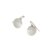 Small Perforated Disc Dangle Earrings in Silver