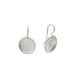 Small Perforated Disc Dangle Earrings in Silver