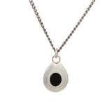 Shield Pendant in Silver with Jet Inlay