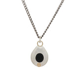 Shield Pendant in Silver with Jet Inlay