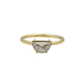 Half Moon Salt & Pepper Diamond in 18k Yellow Gold Ring