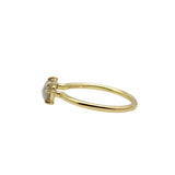 Half Moon Salt & Pepper Diamond in 18k Yellow Gold Ring