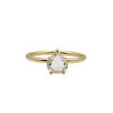 Rose Cut Pear Diamond Ring in 18k Yellow Gold