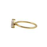Rose Cut Pear Diamond Ring in 18k Yellow Gold