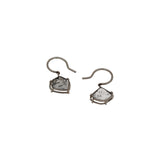 Diamond Slice Drop Earrings in 18k Palladium White Gold