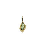 Sapphire Leaf Pendant in 18k Yellow Gold