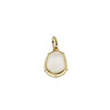 White Sapphire Cabochon Pendant in 18k Yellow Gold