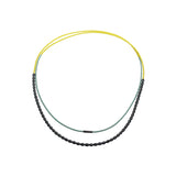 Grey Loop Necklace in Oxidized Silver