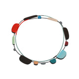 Mia Necklace with Wood in Oxidized Silver