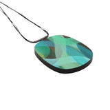 Vale Pendant #5 with Wood in Oxidized Silver
