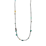Riley Necklace with Wood in Oxidized Silver