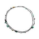Riley Necklace with Wood in Oxidized Silver