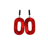 Neon Loop Earrings With Wood in Oxidized Silver
