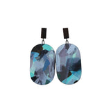 Flutter Earrings With Wood in Oxidized Silver
