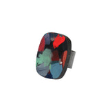 Situation Ring in Oxidized Silver with Painted Wood