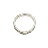 Organic Texture Wave Ring in Brushed Silver with Lavender Sapphires