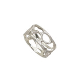 10mm Reef Ring in Silver with Grey Diamonds