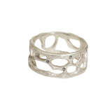 10mm Reef Ring in Silver with Grey Diamonds