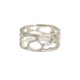 10mm Reef Ring in Silver with Grey Diamonds