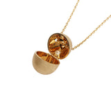 Rebel Within Egg Necklace in 18k Yellow Gold with Hidden Diamond