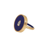 Seed Ring in 18k Yellow Gold with Lapis Lazuli and Diamond