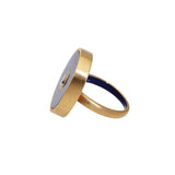 Seed Ring in 18k Yellow Gold with Lapis Lazuli and Diamond